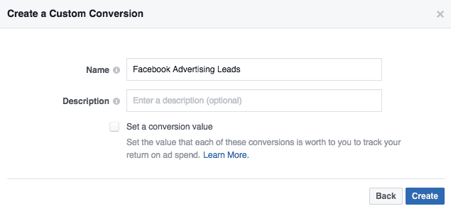  facebook conversion name 