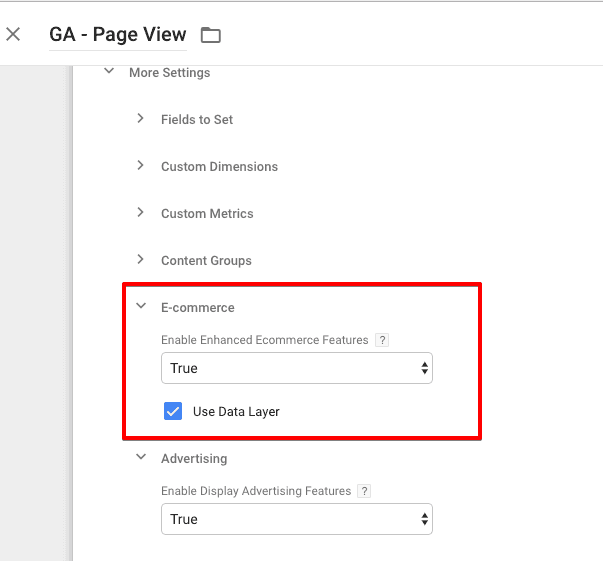  enable enhanced ecommerce tag manager 