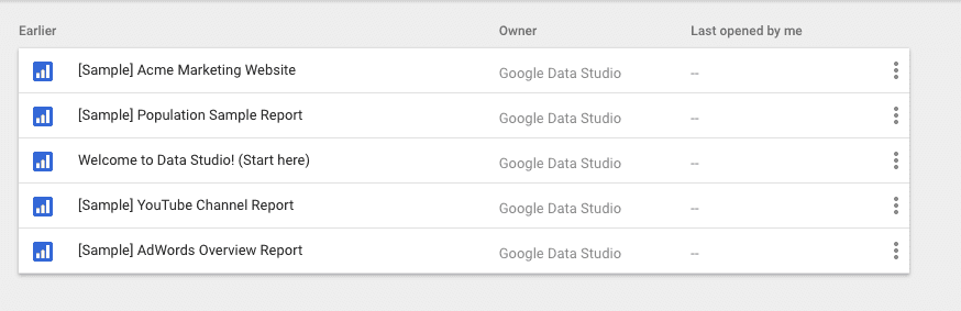  data studio sample reports 