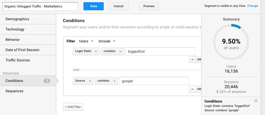  custom dimension segment 