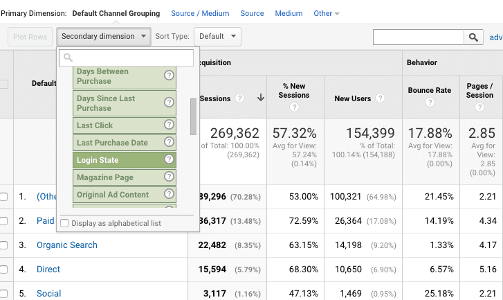  custom dimension as secondary dimension 