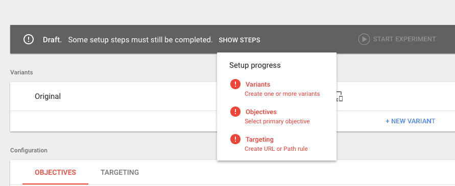  setup progress optimize 