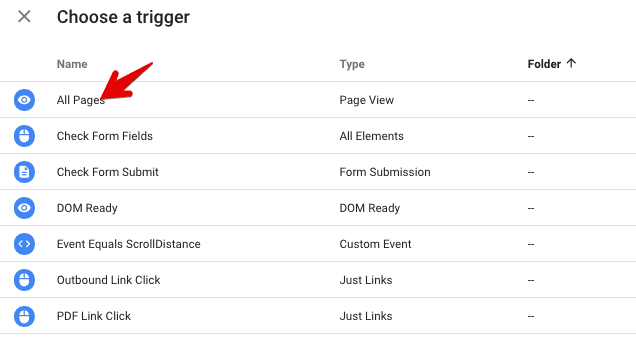  Google tag manager trigger types 