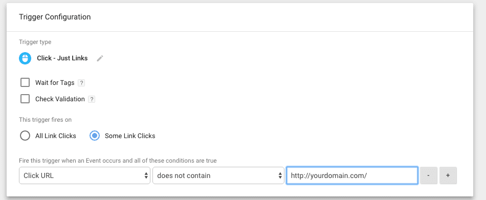  outbound link trigger 