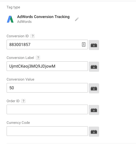  adwords conversion tag  