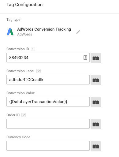  adwords conversion value tag manager 