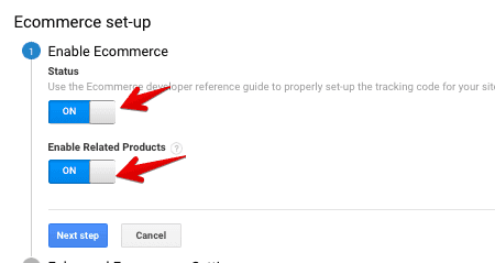  enable google analytics ecommerce tracking 