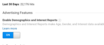  enable demographic and interest reports 