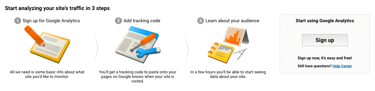  sign up for a google analytics account 