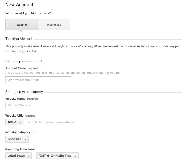  google analytics register website 