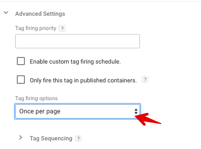  choose tag firing options 
