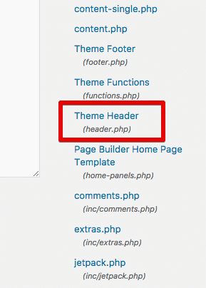  open header.php file 