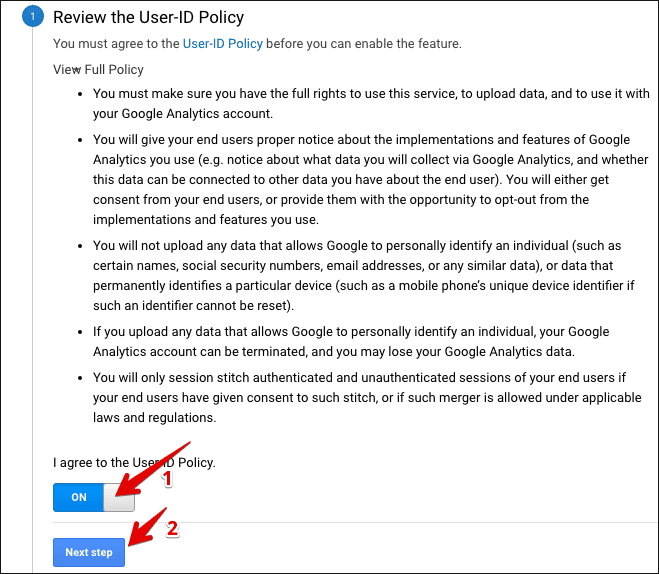  user id policy 