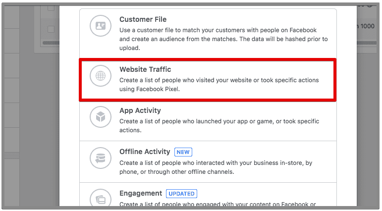  create audience for website traffic 