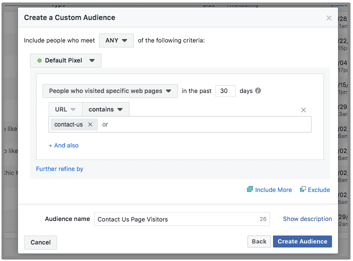  audience for specific pages 