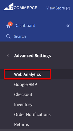  goto web analytics Bigcommerce 