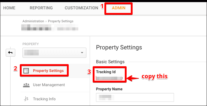  analytics tracking id 
