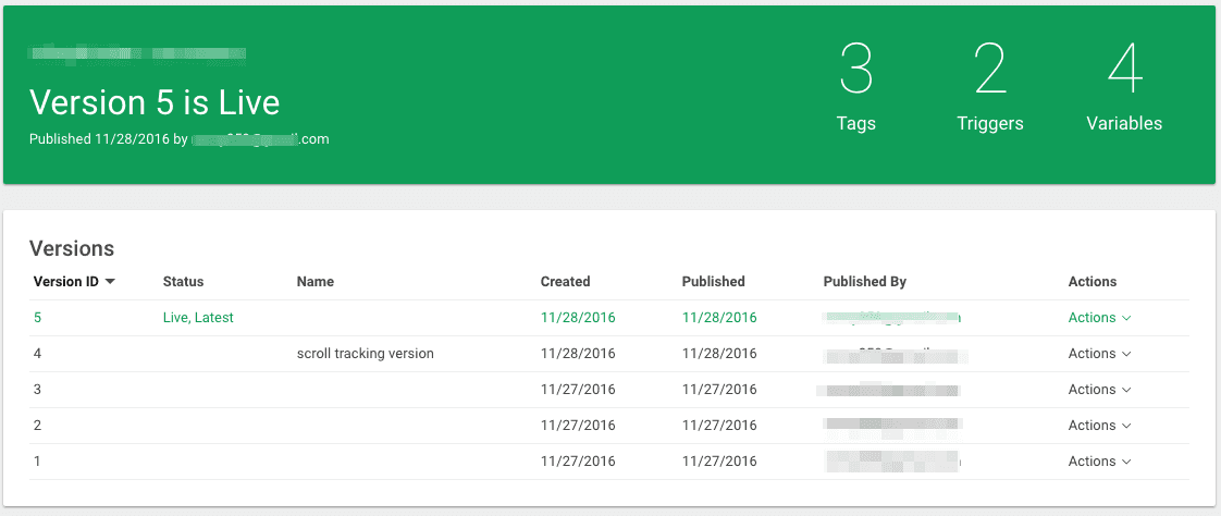  tag manager versions 