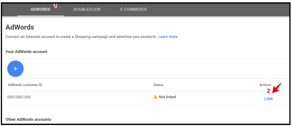  select adwords account 