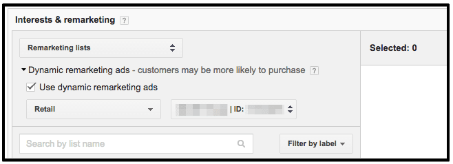  select dynamic remarketing list 