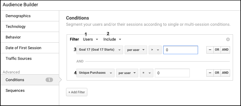  create advanced segment 