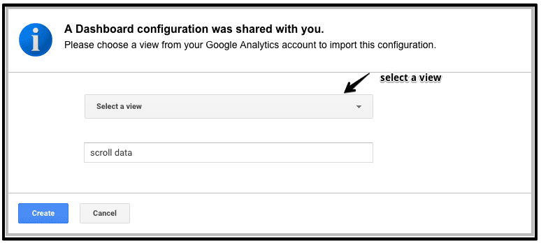  select view to import custom report 