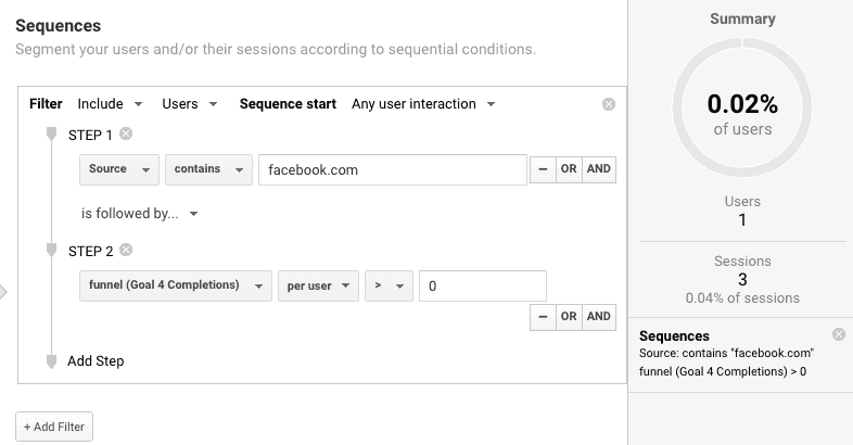  google analytics sequential segments 