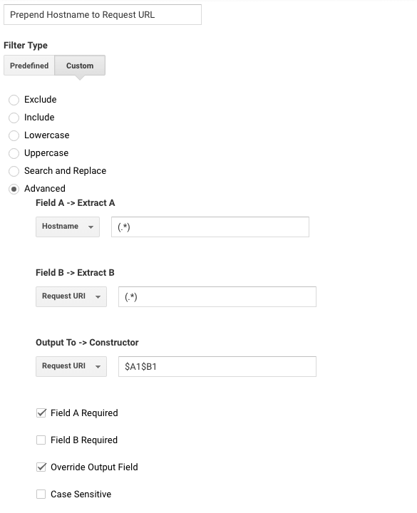  GA filter for content drilldown 