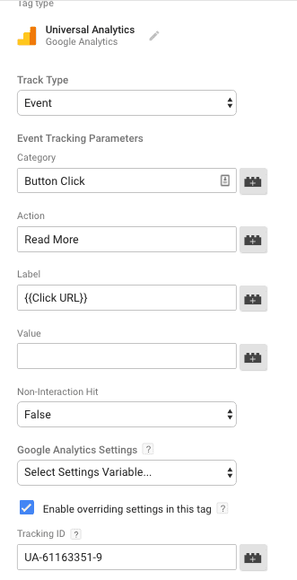  set event parameters 