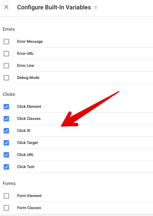  enable built-in variables 
