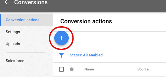  create a new conversion 