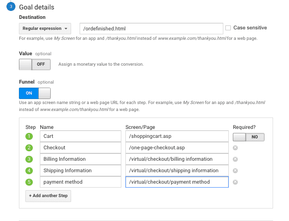  complete purchase goal details 