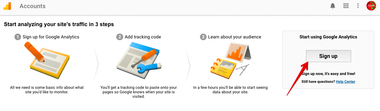  google analytics signup 