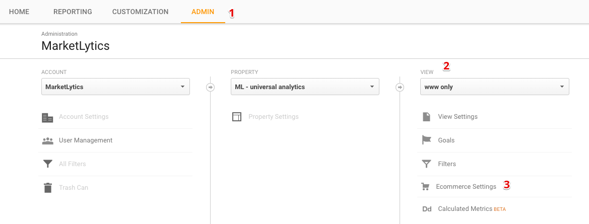  google analytics ecommerce settings&nbsp; 