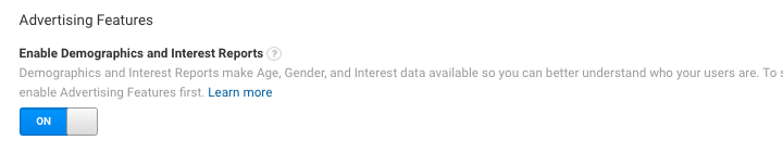  enable advertising features 
