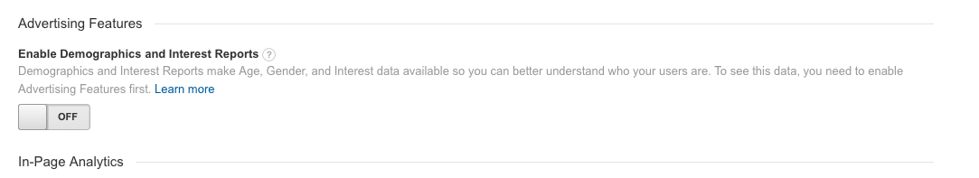  enable demographic reports 