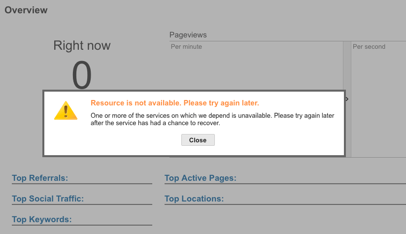  resource not available google analytics 