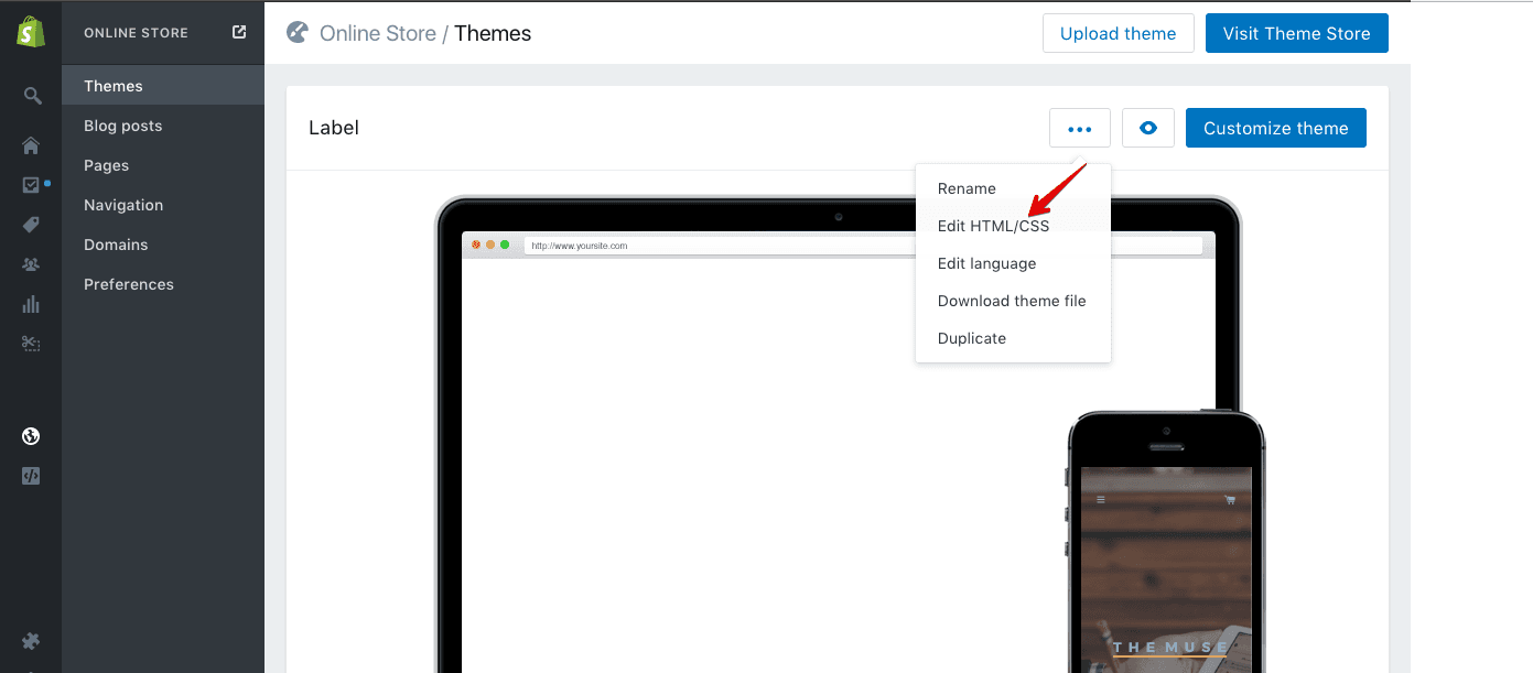  theme.liquid shopify page 