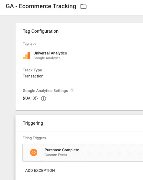  ecommerce tracking google tag manager 