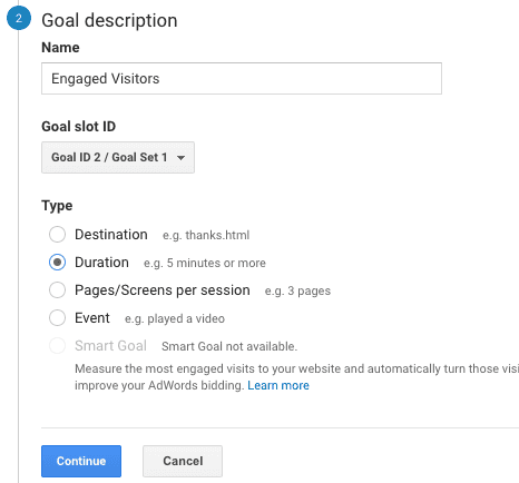  how to create a duration goal 