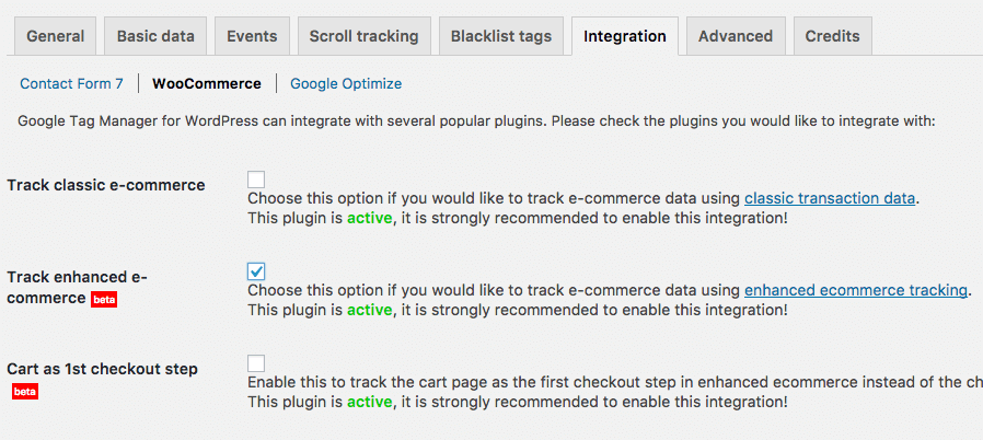  enable enhanced ecommerce tracking 