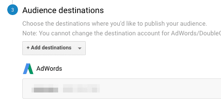  select audience destination 