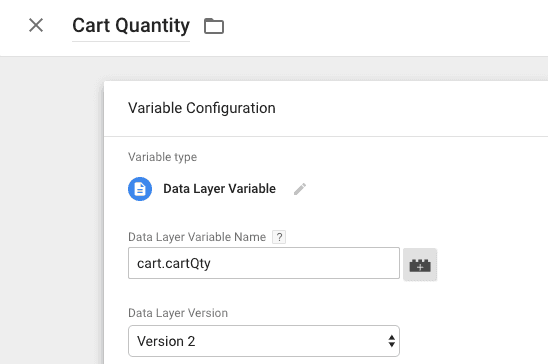 cart quatity variable