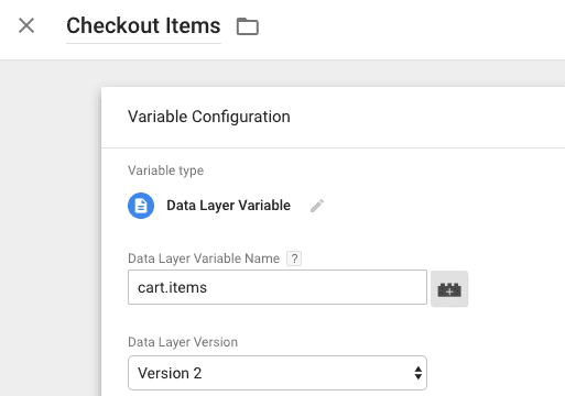 checkout items variable