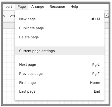  current page settings 