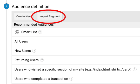  import audience from segment 