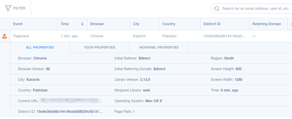  pageview event live view 