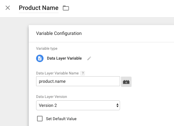 product name variable