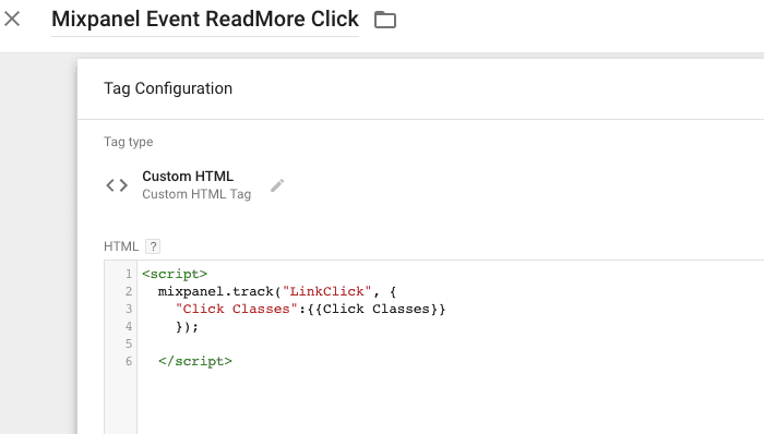  link click custom html tag 