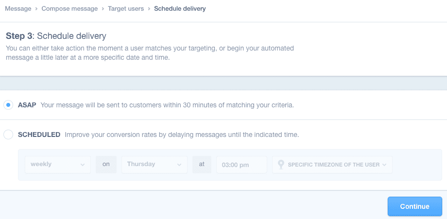 schedule mixpanel message